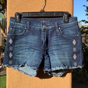 Embroidered Jean Shorts